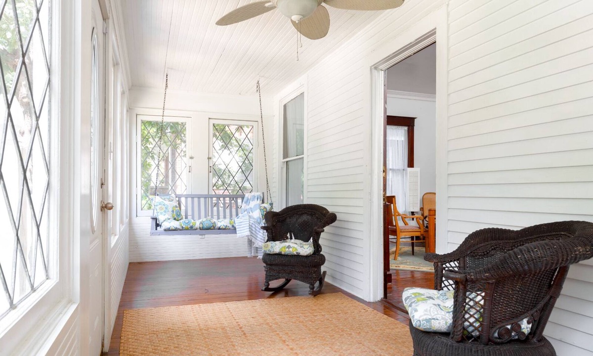 Sheffield House | Beautiful view of wooded park from sleeping porch and tranquil Park Blvd setting
