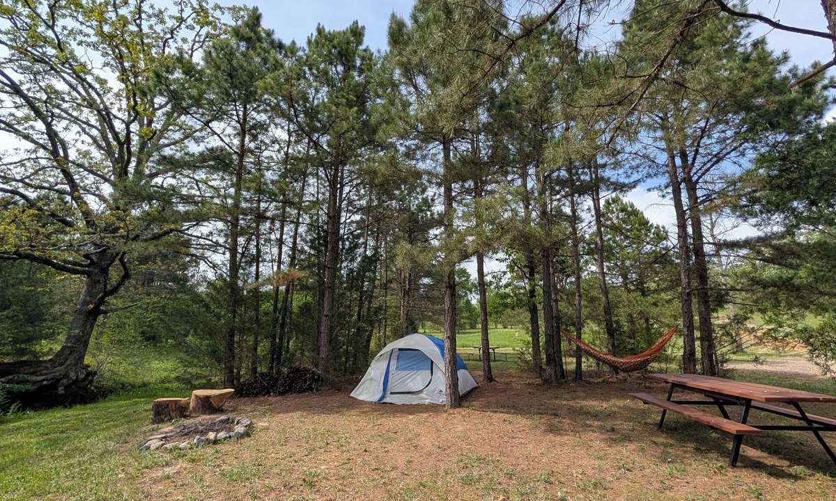 Oden RV Rental | Brookside Tent Site #5 at Ouachita Campground at Edendell