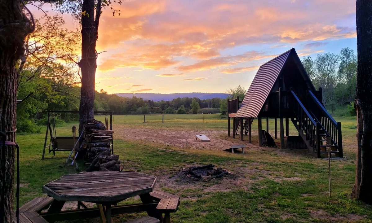 Thurmond Cabin | Camp under Blue Ridge Mtn sky river A Frame Cabin