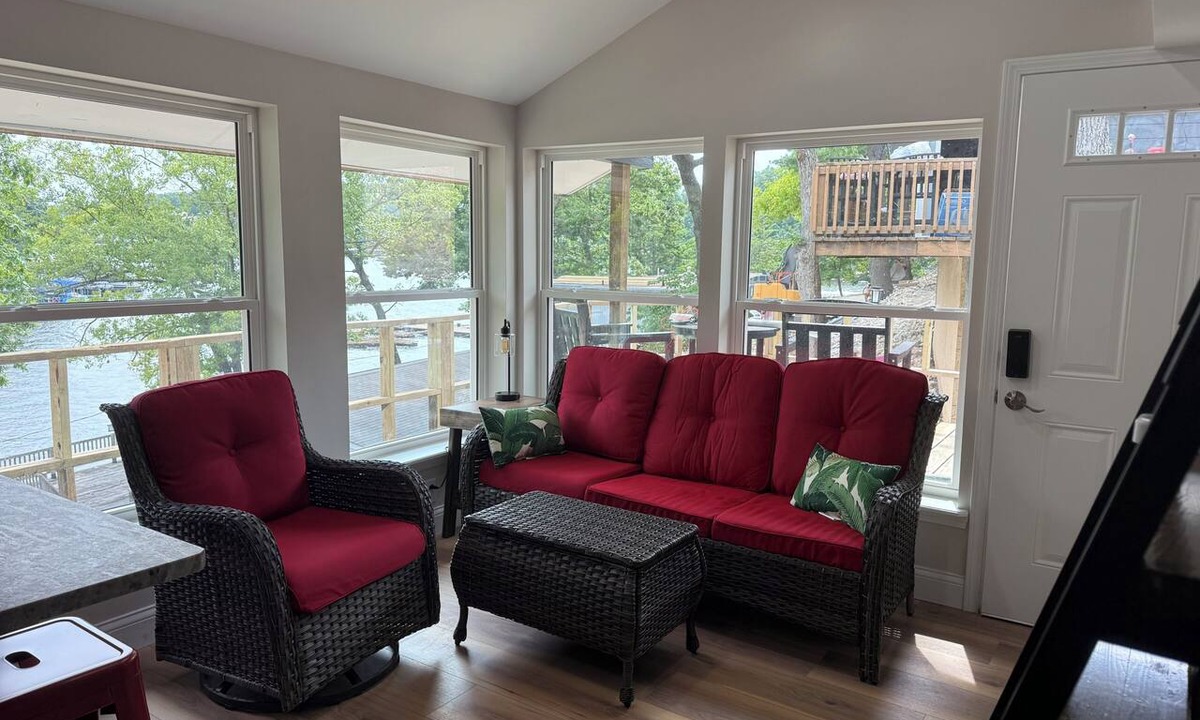 Osage Beach Cabin | Cozy A-Frame Cabin with Lake Views, Loft & Private Deck Sleeps 6