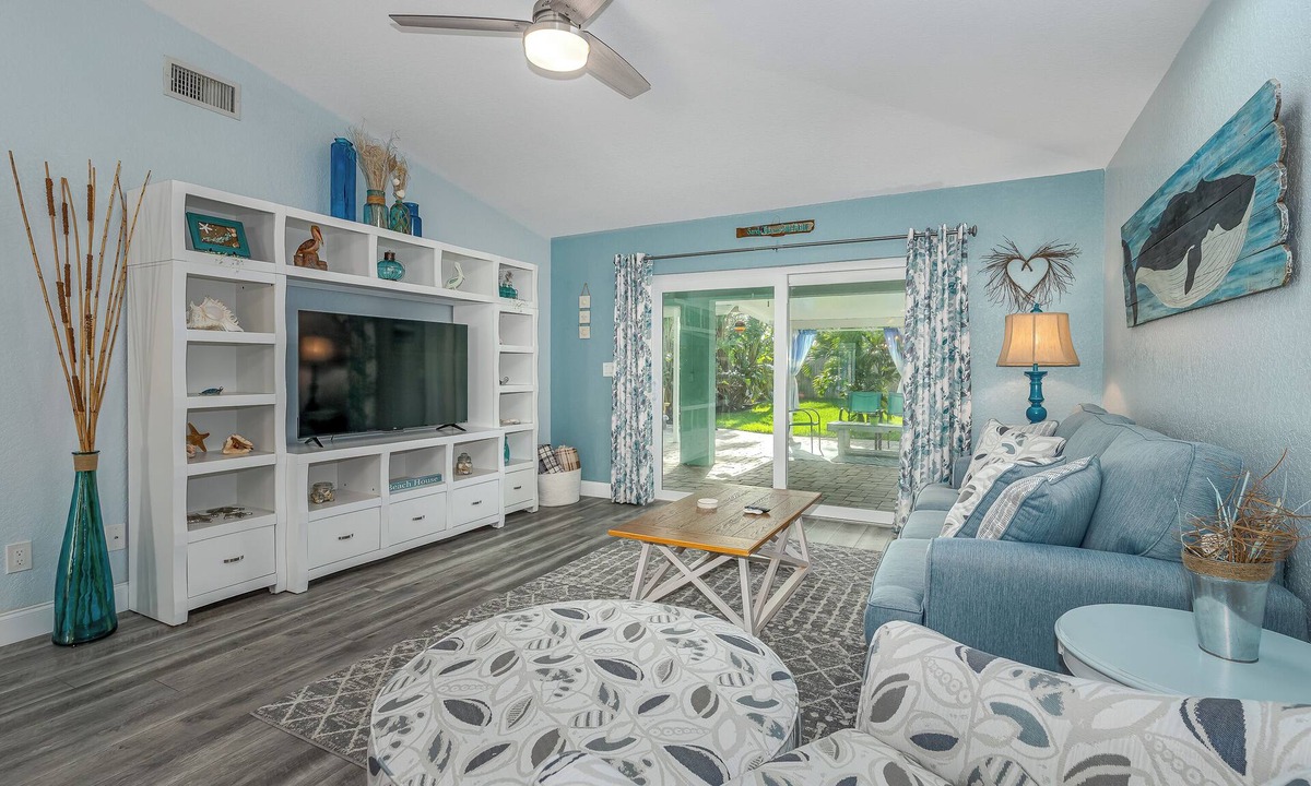 New Smyrna Beach House | Dog Friendly Home w/Private Fenced Yard, Garage & Fire Pit. STEPS to the Beach!