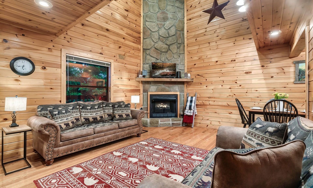Sevierville Cabin | Dog Friendly-Private-Hot Tub-Pool Table-Treetop View-King Bed-FP-Easy Drive