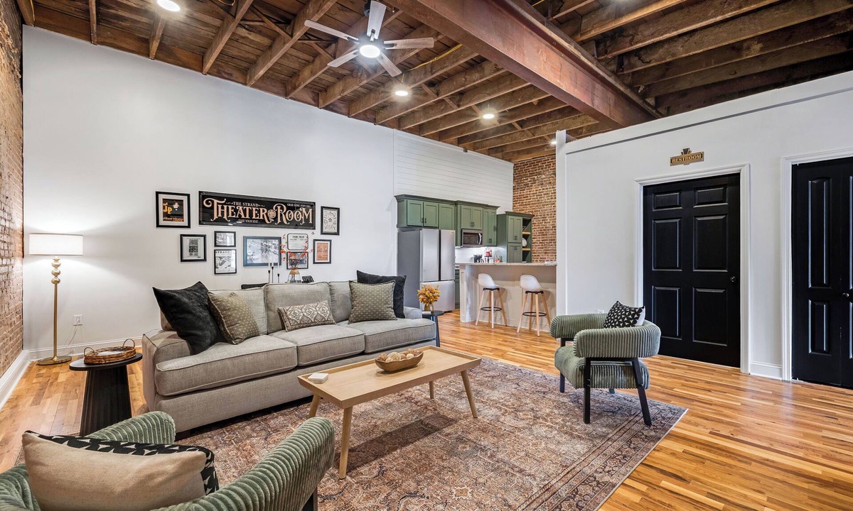 Hartselle Apartment | Historic Strand Theater Loft - Luxury Downtown Hartselle Retreat!
