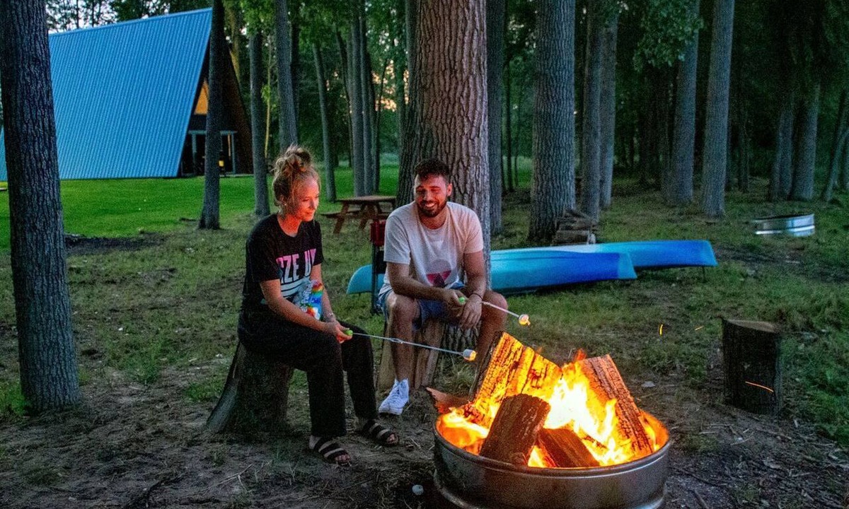 Au Gres Cabin | Lofted A-Frame Cabin with Direct Lake Access and Equipped Deck in Michigan