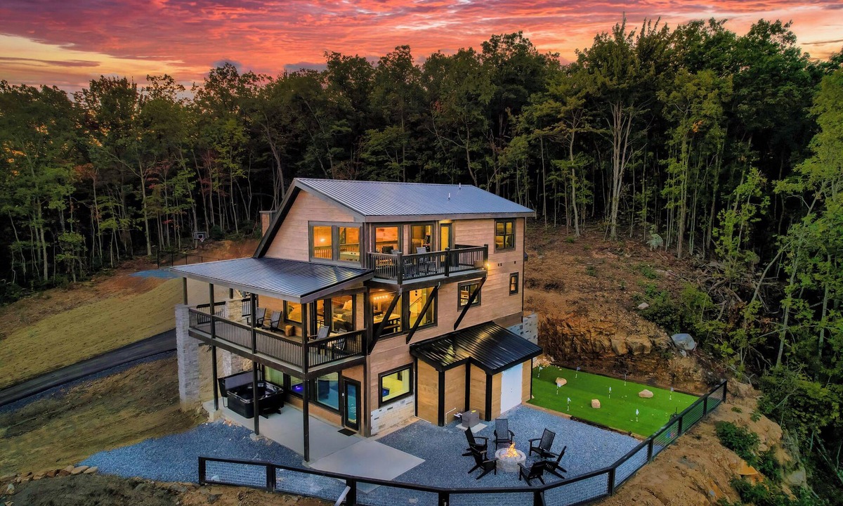 Sevierville Cabin | Luxury Smoky Mountain Cabin + Indoor Pool, Theater, Pickleball + Panoramic Views