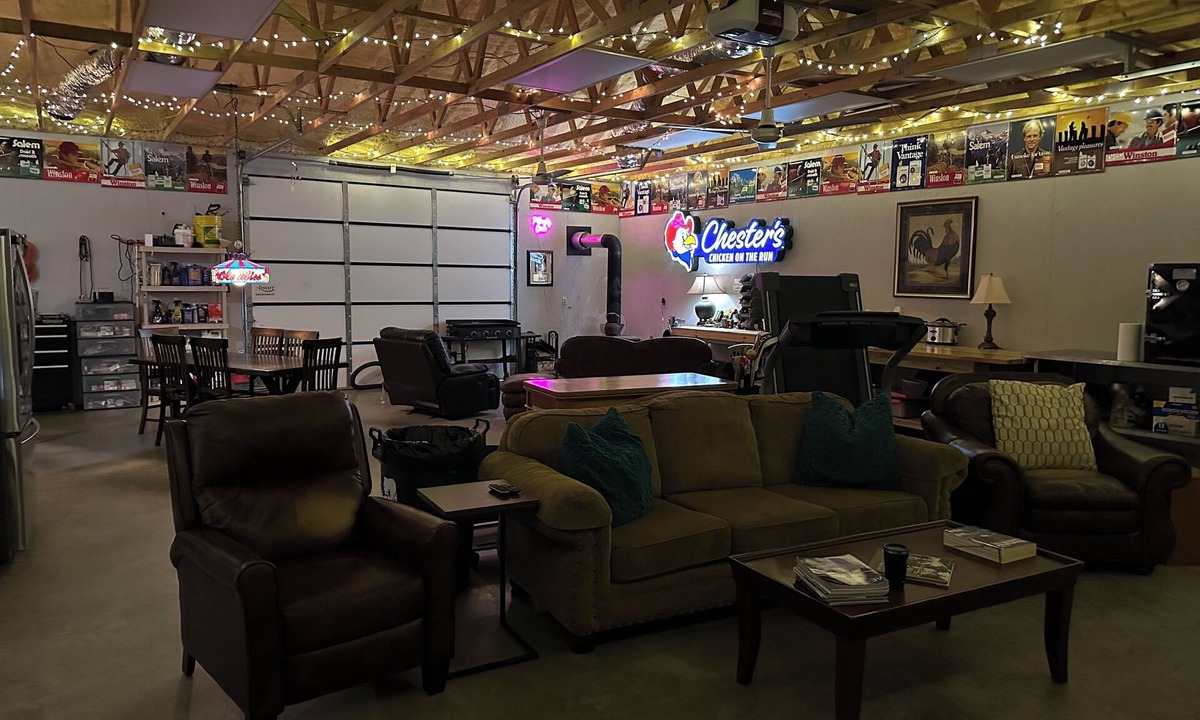 Oxford House | Marc’s Mancave is a great space to enjoy a ballgame weekend or Oxford get away