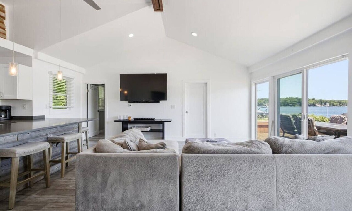 Sister Lakes House | Private Beach, Dock & Sunset Lake Days with Fire Pit Near St. Joseph Beach Town