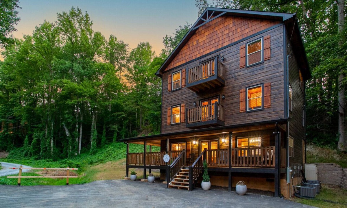 Sevierville Cabin | Rustic-Chic Retreat with Hot Tub, Stone Fireplace & Game Room
