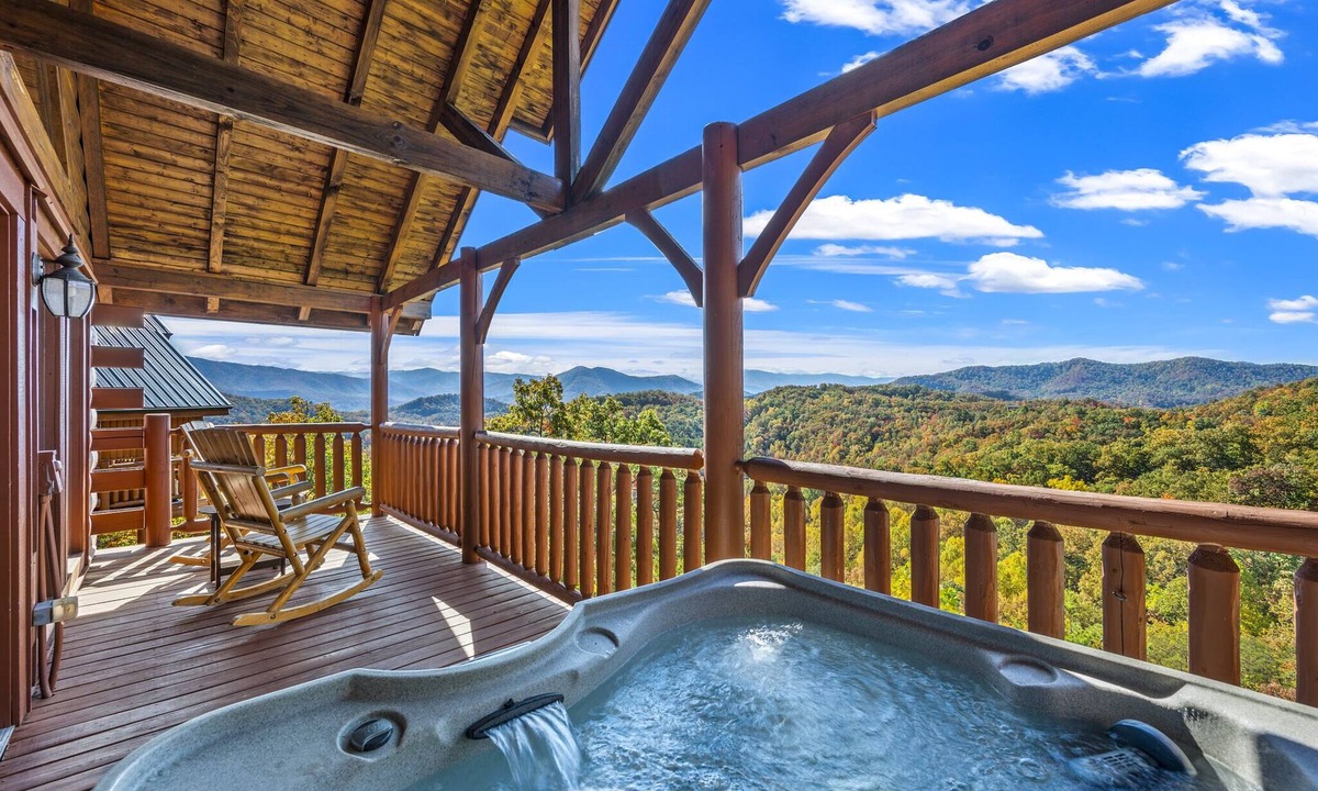 Sevierville Cabin | Spectacular Mountain Views - Family and Pet Friendly! Hot Tub + Game Room
