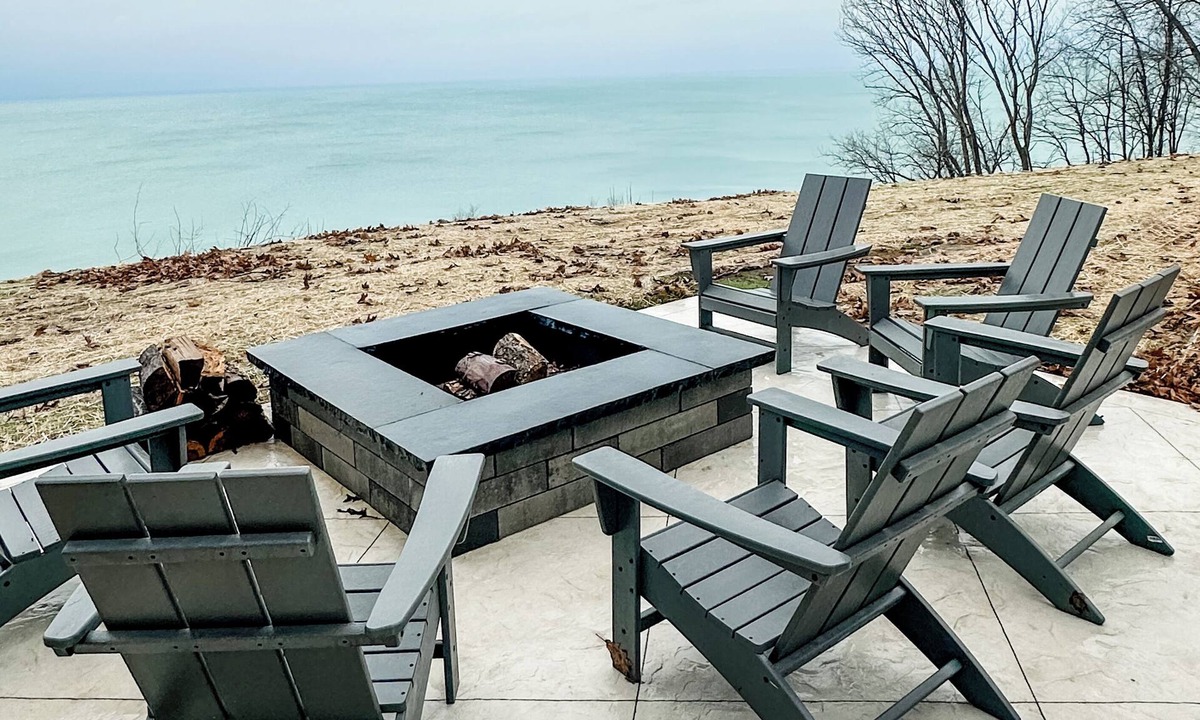 Benton Harbor House | Updated Lake House w/Private Beach, Sunset Views, Hot Tub, Fire Pit & Theater