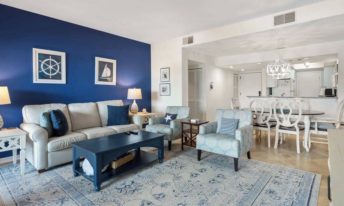 Shelter Cove Condo | Waterfront condo with walkable locale, central AC, washer dryer, & shared pool
