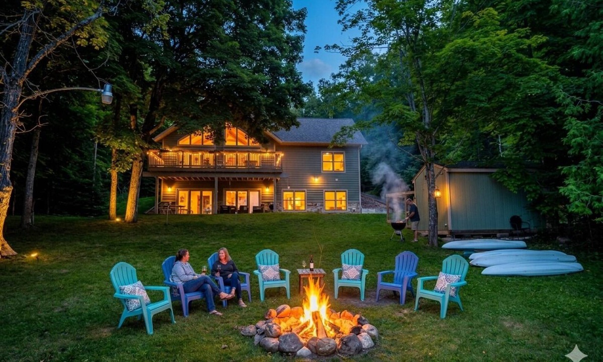 Iron River House | Year-Round Northwoods Lakehouse on Stanley Lake. Firepit. Sleeps 12.