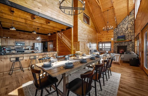 Sevierville Cabin | 360 Views~Indoor Pool~Theater~Game Room~Mini Golf~Fireplaces