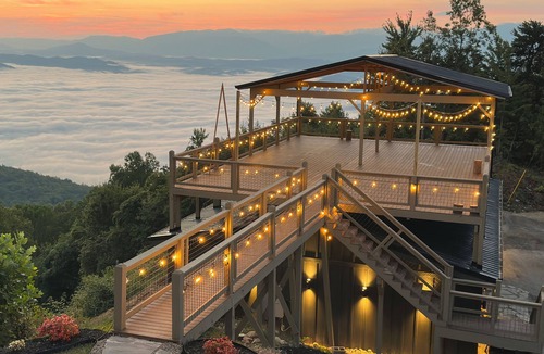 Sevierville Cabin | 360 Views~Indoor Pool~Theater~Game Room~Mini Golf~Fireplaces