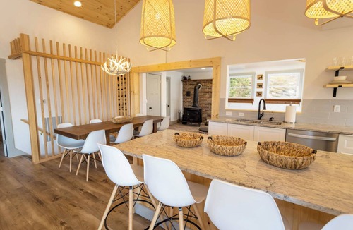 Newland House | A Red Chalet - Linville home with firepit & views!