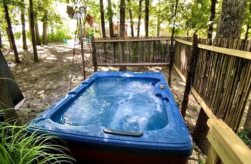 Berryville House | Arkansas Adventure Awaits: Cabin with Hot Tub and Riverfront Charm