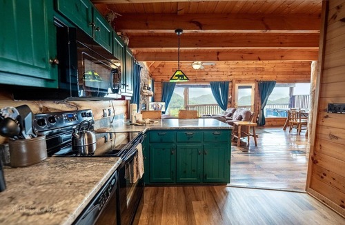 Smoky Mountains Cabin | Awestruck: Free Attraction Tickets, Hot Tub, Pool Access, Perfect Mountain Views, & Fireplace