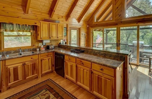 Necowa Cove Cabin | Bearway to Heaven Lake View Fire Pit Game Room