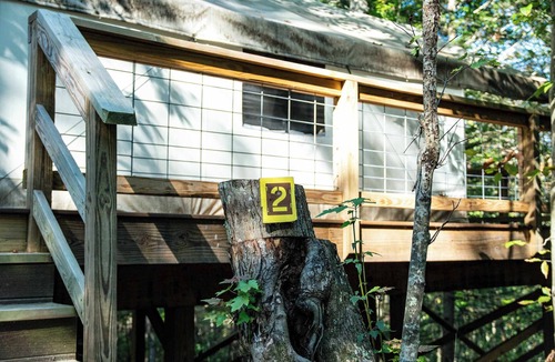 Primrose RV Rental | Blue Heron's Nest - Glamping Tent in the Gorge