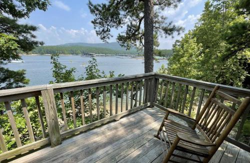 Mount Ida House | C18 - Lake view two bedroom, two bath loft, log-sided cottage with private hot tub overlooking Lake Ouachita