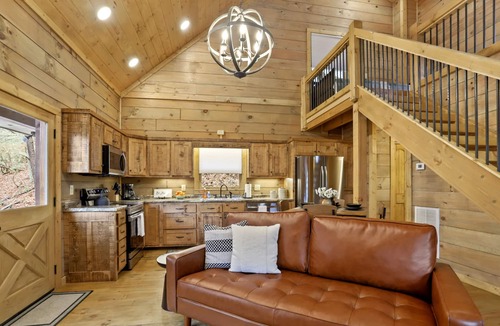 Blue Ridge Cabin | Cabin in the Trees Overlooking Stocked Trout Stream. Hot tub and Fire pit.