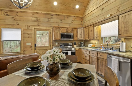 Blue Ridge Cabin | Cabin in the Trees Overlooking Stocked Trout Stream. Hot tub and Fire pit.