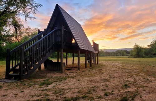 Thurmond Cabin | Camp under Blue Ridge Mtn sky river A Frame Cabin
