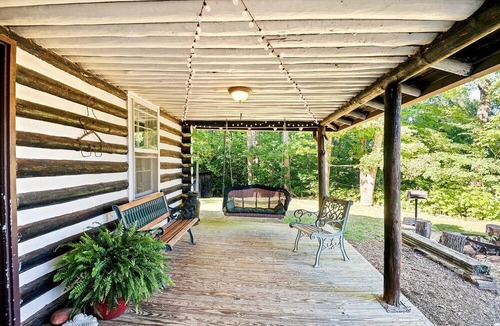 Greeneville Cabin | Charming Glamping Rental with Fireplace near Great Smoky Mountains National Park