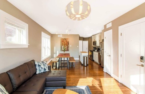 St. Louis Apartment | Chic Minimalist Gem w/Fenced Backyard + W/D