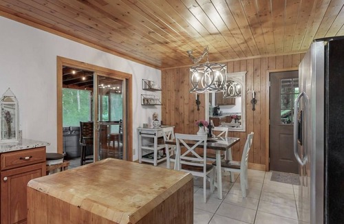 Mirror Lake Cabin | Cozy Cabin In-town by Mirror Lake-1.7 miles to Main St, Hot tub, & fireplace!