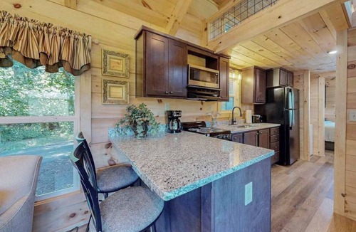 Mars Hill House | Cozy cabin with amazing views, private hot tub, & covered porch. Nearby skiing.