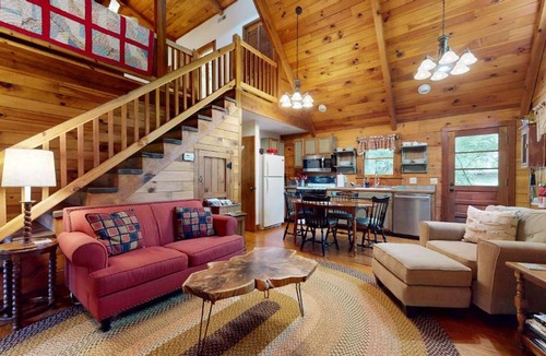 Weaverville House | Creekfront Cottage scenic views dog-friendly firepit gas grill gas fireplace