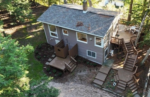Lake Township House | Crystal View Hideaway - Very Romantic with Spectacular View of Crystal Lake from Large Deck with Fire Table!