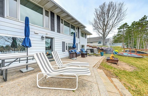 Lake Wissota Apartment | Dock, Deck & View: Lakefront Chippewa Falls Studio