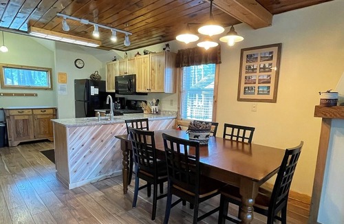 St Germain House | Elbert’s Resort lakeside cabin with dock and Timber’s bar and grill on site!