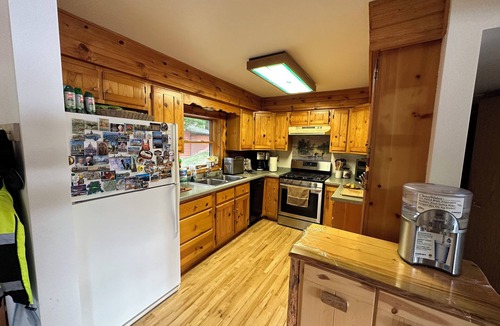 National Mine Cabin | Enjoy the lake, walk in the forest, s’mores on the fire pit and deer visits.