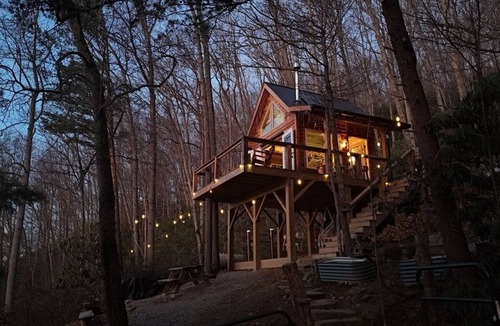 Canton House | Flowertown Charm Off-Grid Treehouse w/Highland Cows