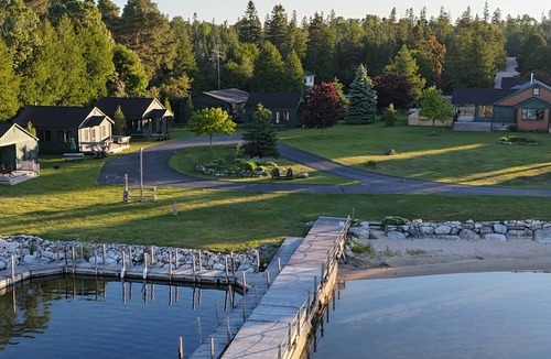 Hessel Cabin | Hessel Bay Cabin 3: Lake Huron waterfront resort cabin sleeps 4.