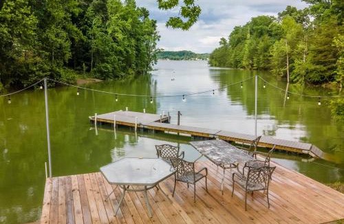 Dandridge House | Lake Dock - Hot Tub with Game Room and Guest Suite