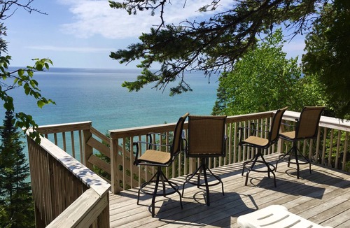 Harbor Springs House | Lake Michigan Bluff Home on Tunnel of Trees with Game Room and Views