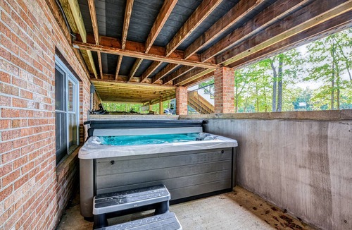 Bumpass House | Lakefront Home with Private Dock, Hot Tub, Fireplace, & Central A/C - Free WiFi