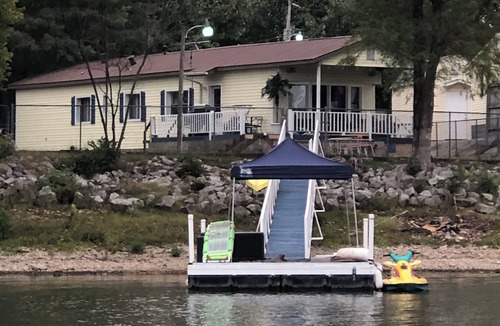 Copeland House | Lakefront home with private swim dock on Grand Lake Pet friendly & fenced yard.