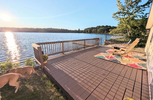 Cloverdale House | Lakefront Home with Sunsets, Dock, and Deck! Dogs Stay Free!