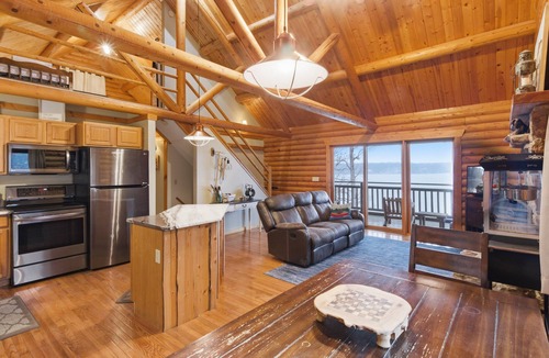 Sunrise Beach House | Lakefront Log Cabin with Private Dock, Two Decks & Cozy Comfort at 35mm in Sunrise Beach