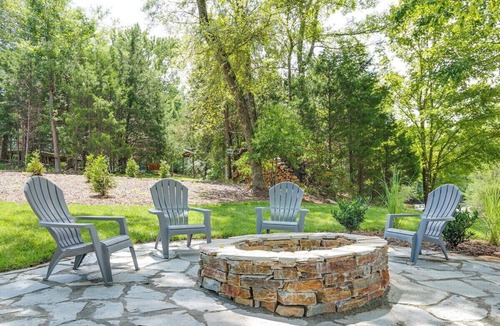 Leasburg House | Lakefront Retreat with Hot Tub + Fire Pit + Water Views at Hyco Lake
