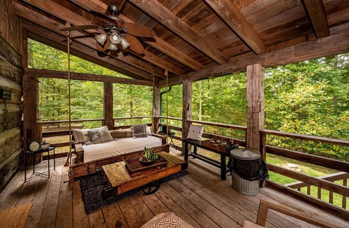 Helmsburg Cabin | Log Cabin w/Pond, Hot Tub & Game Room | Pet-Friendly 3BR, 2 BA