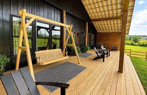 Cleveland House | Luxury Barn Retreat | Firepit, Deck + Pasture Views