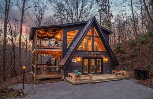Chalet Village North Cabin | *Luxury Chalet* Secluded w/stream, Hot Tub, Wifi
