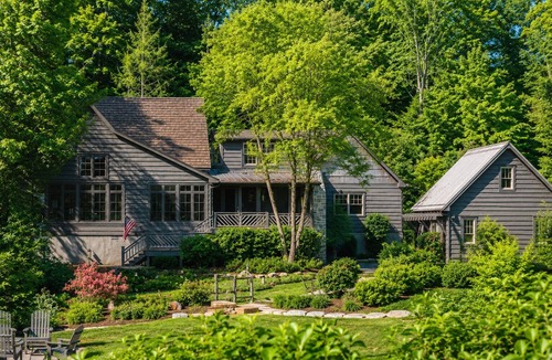 Highlands Cabin | Luxury Lakefront Escape, Canoe, 2 Fireplaces Dogs OK, Gated Highlands, NC