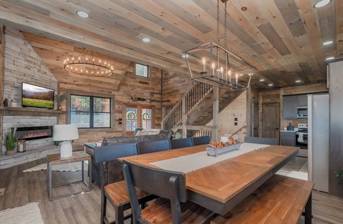 Sevierville Cabin | Luxury Smoky Mountain Cabin + Indoor Pool, Theater, Pickleball + Panoramic Views